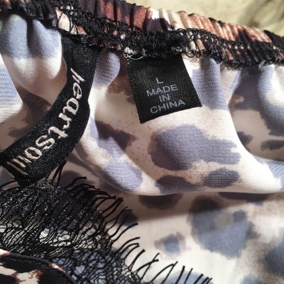 Heart Soul Animal Print Cami NWT Lace Trim Large - Picture 6 of 6